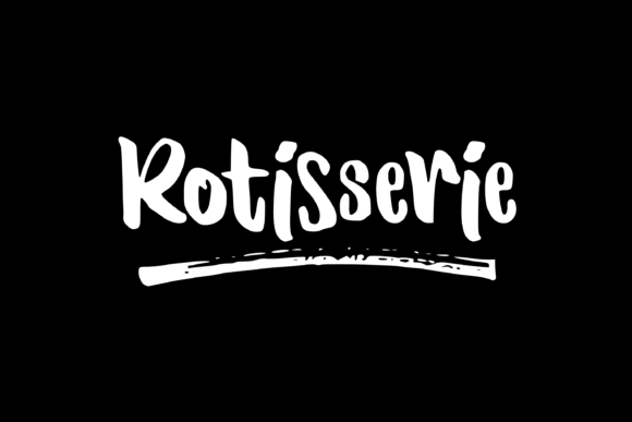 Rotisseria: A Natural Dry Brushed Script Font